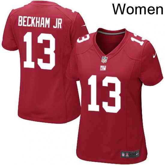 Womens Nike New York Giants 13 Odell Beckham Jr Game Red Alternate NFL Jersey